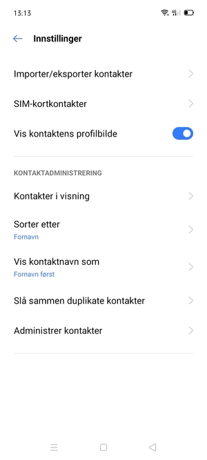 Velg SIM-kortkontakter