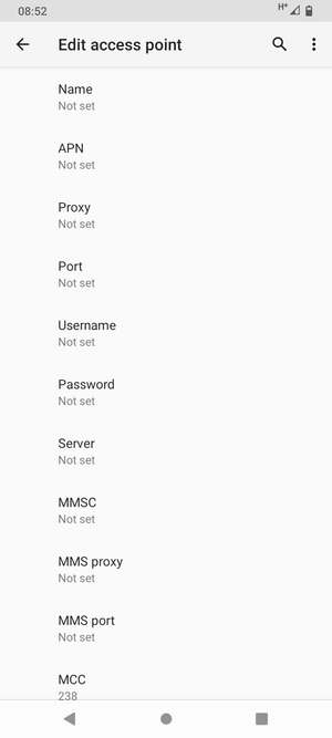 Enter Internet information