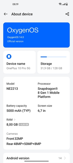 Select OxygenOS