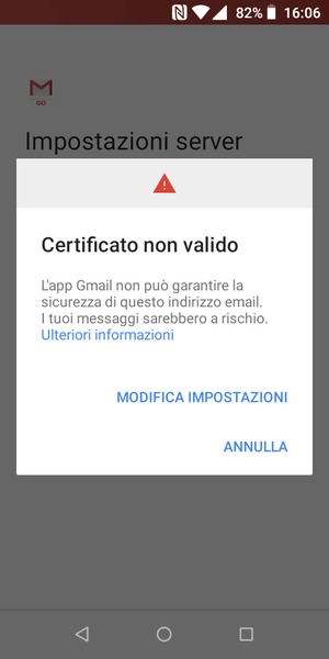 Seleziona MODIFICA IMPOSTAZIONI
