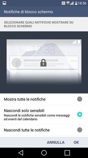 Seleziona la tua opzione preferita e poi OK