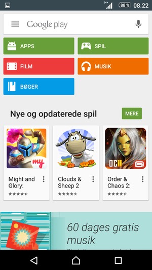 Vælg søgefeltet