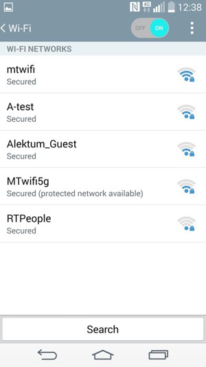 Select the wireless network you want to connect to