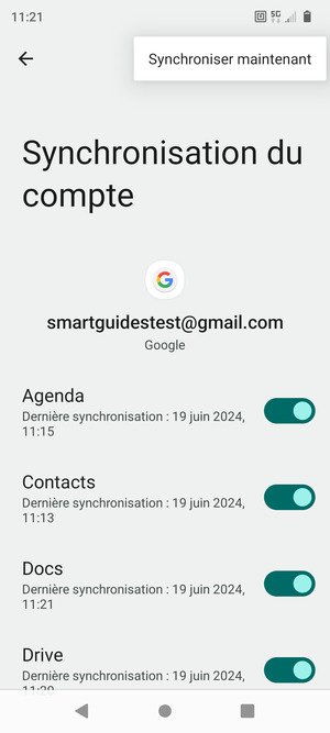 Sélectionnez Synchroniser maintenant