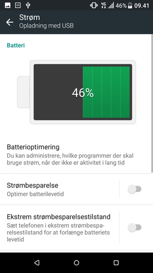 Aktiver Ekstrem strømbesparelsestilstand