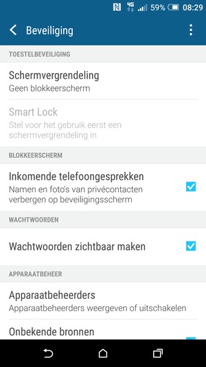 Selecteer Schermvergrendeling