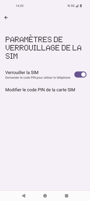Sélectionnez Modifier le code PIN de la carte SIM
