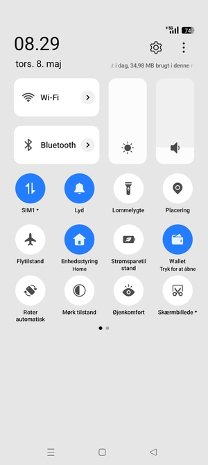 Aktiver Automatisk lysstyrke