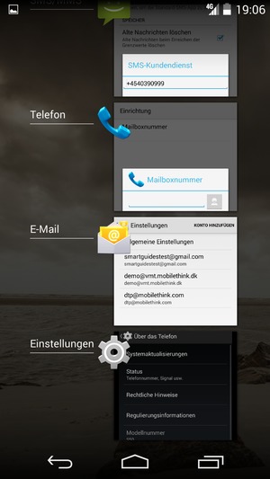 Apps nach rechts streifen, um sie zu schliessen