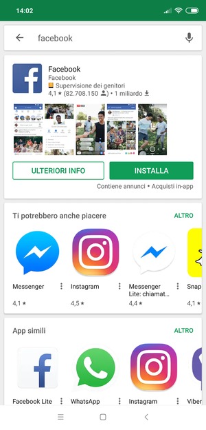 Seleziona l'applicazione