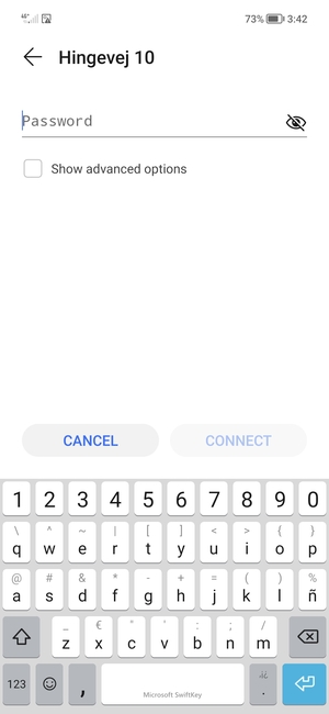 Enter the Wi-Fi password and select CONNECT