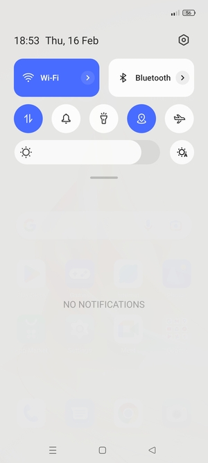 Slide down the top menu again