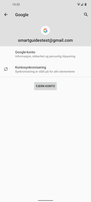 Velg Kontosynkronisering