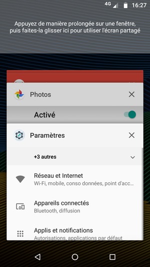 Faites glisser les applis vers la droite pour les fermer