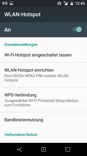Ihr Handy ist jetzt für die Verwendung als Modem eingerichtet