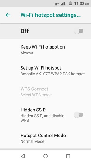Select Set up Wi-Fi hotspot