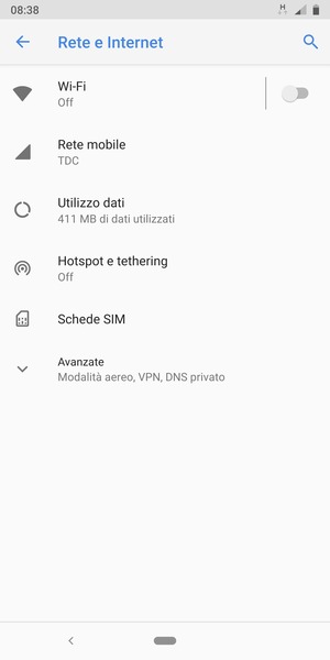 Seleziona Rete mobile