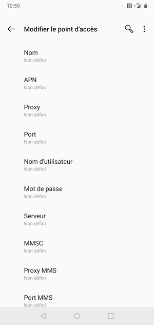 Saisissez les informations MMS