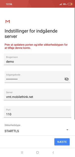 Vælg Sikkerhedstype