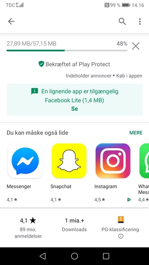 Afvent at installeringen er afsluttet