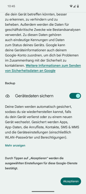 Wählen Sie Akzeptieren
