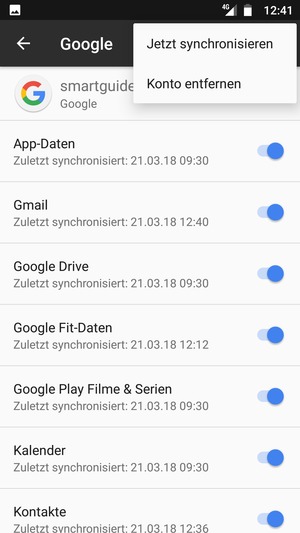 Wählen Sie Jetzt synchronisieren