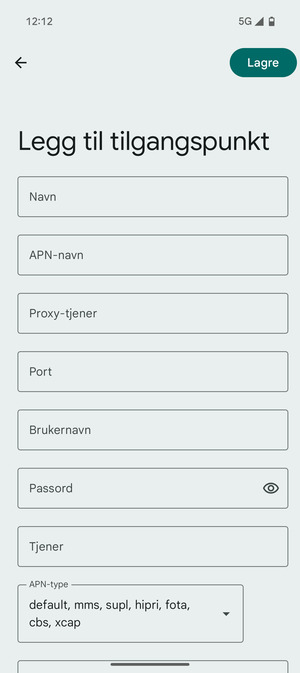 Skriv inn MMS-informasjon