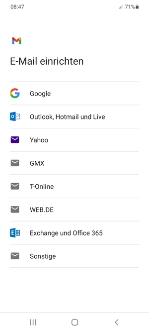 Wählen Sie Outlook, Hotmail und Live