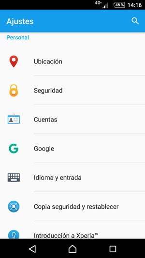 Desplácese y seleccione Seguridad