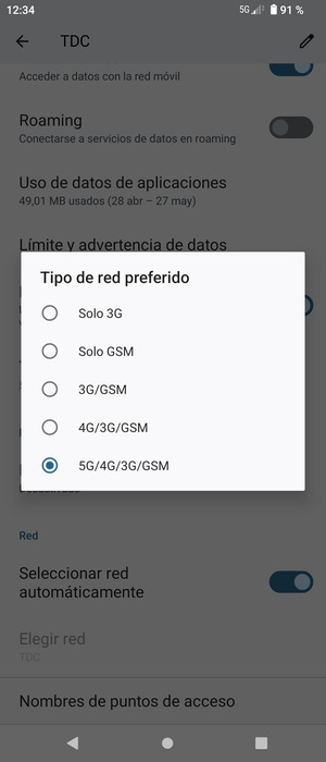 Seleccione la opción deseada