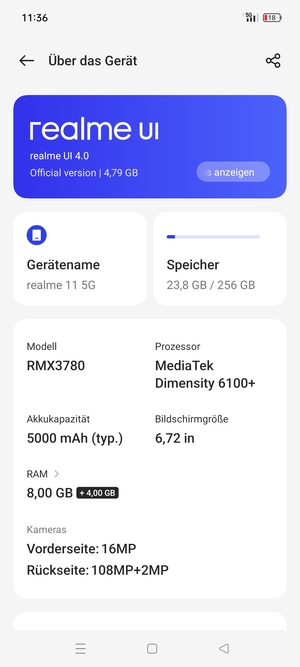 Wählen Sie realme UI