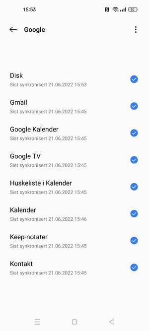 Forsikre deg om at Kontakt er valgt