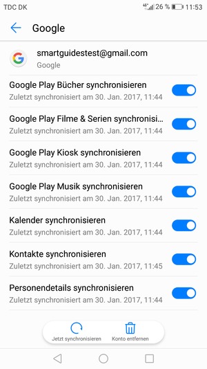 Stellen Sie sicher, dass Kontakte synchronisieren ausgewählt ist