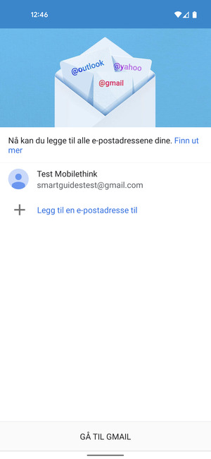 Velg GÅ TIL GMAIL