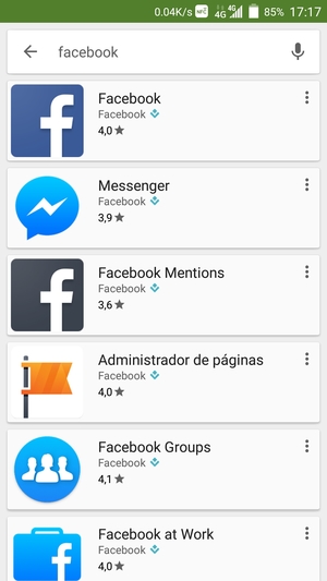 Seleccione la aplicación
