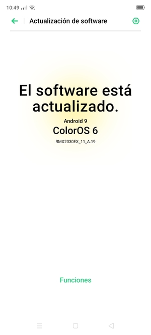 Si su teléfono está actualizado, verá la siguiente pantalla