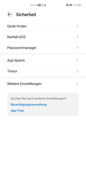 Wählen Sie Weitere Einstellungen