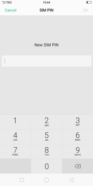 Enter your New SIM PIN and select OK