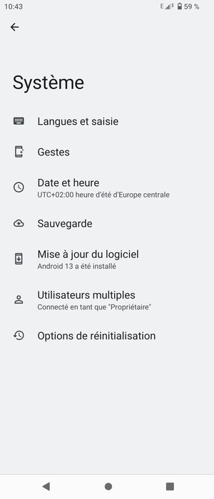 Sélectionnez Sauvegarde