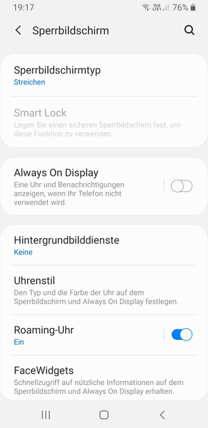 Wählen Sie Sperrbildschirmtyp