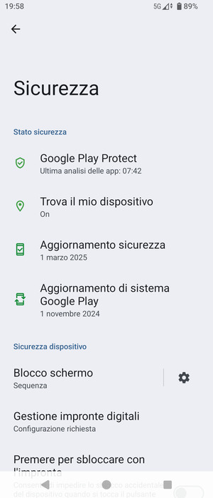 Il tuo telefono è ora protetto dal blocco schermo