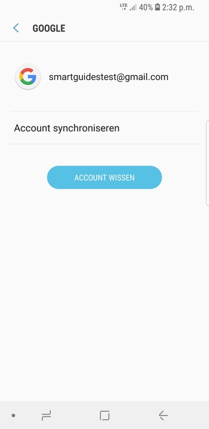 Selecteer Account synchroniseren
