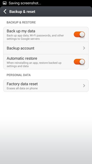 Select Backup account