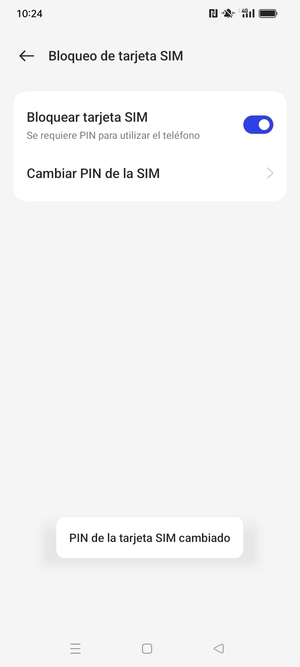 Su PIN de la tarjeta SIM ha sido cambiado