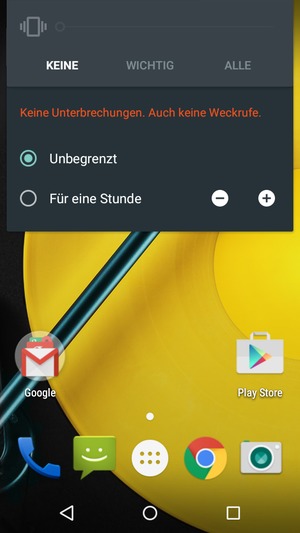 Wählen Sie Keine, um in den Lautlos-Modus zu wechseln