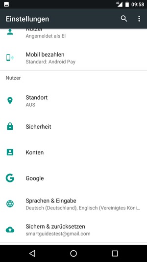 Scrollen Sie und wählen Sie Sichern & zurücksetzen