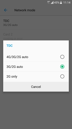 Select your preferred option
