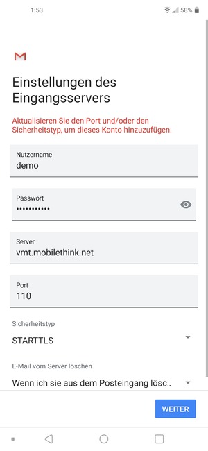Wählen Sie Sicherheitstyp
