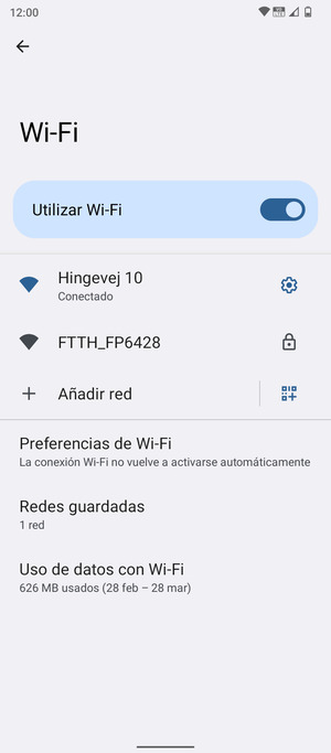 Ahora está conectado a la red Wi-Fi