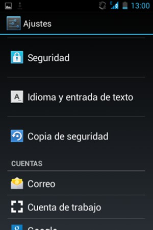 Seleccione Seguridad